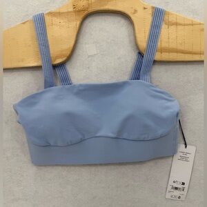 NWT‎ Alo Yoga Alosoft Serve It Up Bra Seashell Blue Large